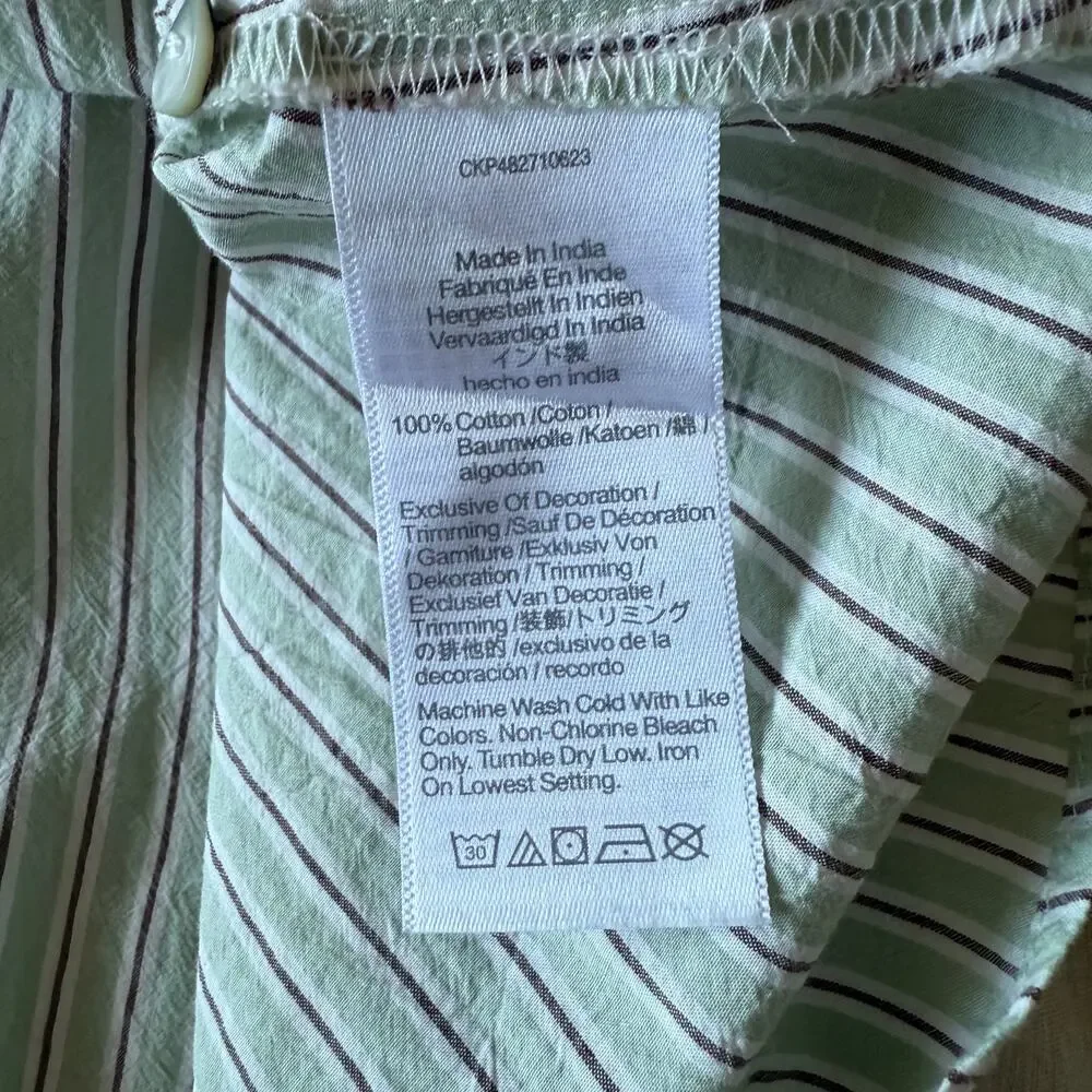 madewell the melody smocked midi dress pistachio stripe np125 women x-small xs - Picture 5 of 5